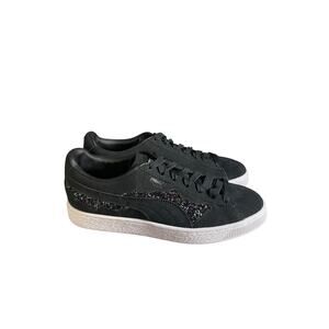 Puma x Swarovski Women’s “Black Crystal” Black Suede Lace Sneakers Size-8.5